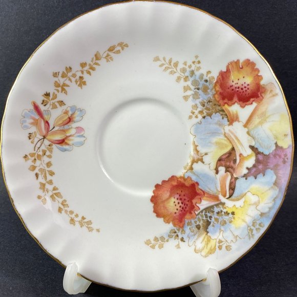 RARE !! Aynsley Bone china wide mouth yellow & brown floral # 2444 - Picture 2 of 9